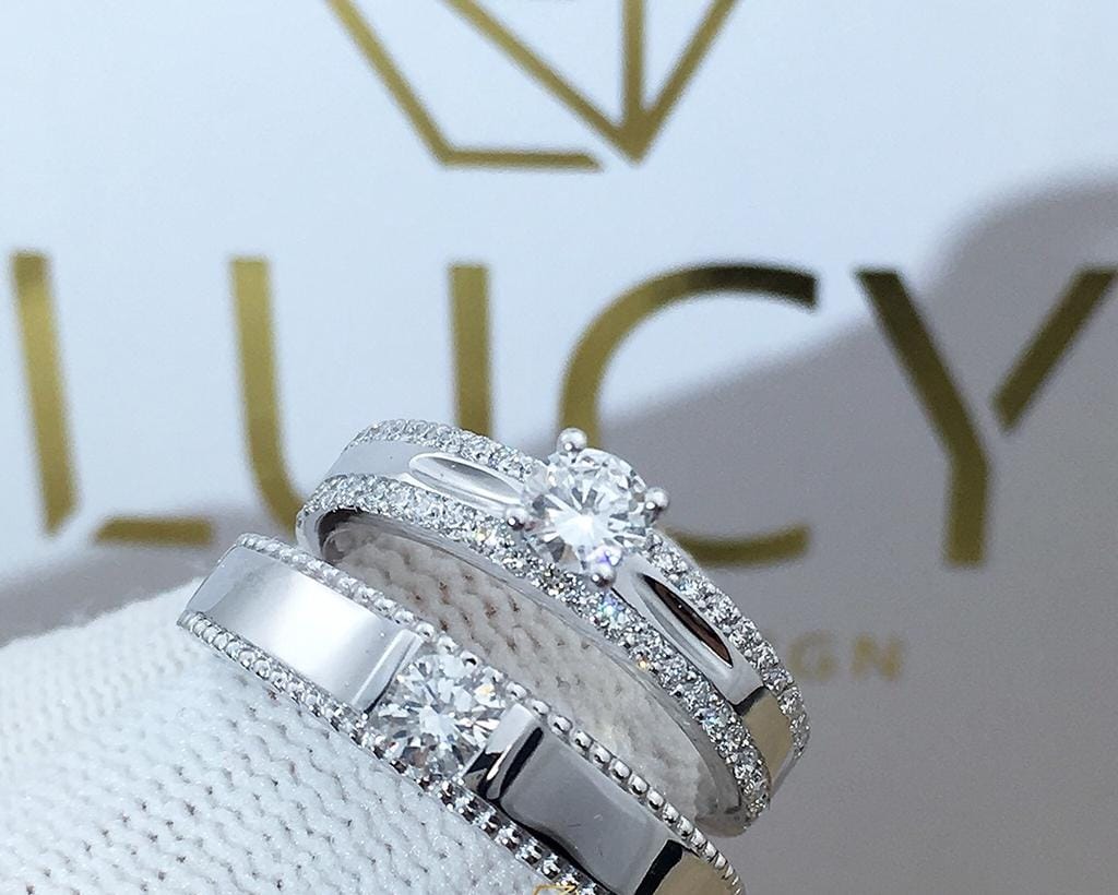 Luxury Sparkle Couple Ring Set – Forever Begins Here