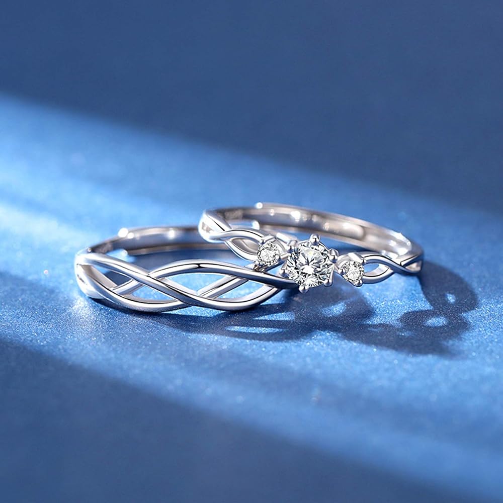 Eternal Promise Couple Ring Set – Symbol of Love &amp; Unity